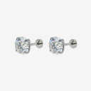 High-sparkle 5A Grade CZ Titanium Flat Back Earrings