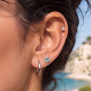 High-sparkle 5A Grade CZ Titanium Flat Back Earrings