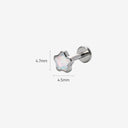 Iridescent Glass Pentagram Titanium Flat Back Earrings