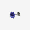 Jan to Dec Firework-Cut Round CZ flat back earrings