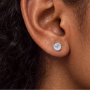 Firework-Cut Birthstone Round CZ Titanium Flat Back Earrings