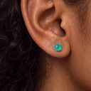 Firework-Cut Birthstone Round CZ Titanium Flat Back Earrings