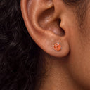 Firework-Cut Birthstone Round CZ Titanium Flat Back Earrings