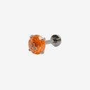 Jan to Dec Firework-Cut Round CZ flat back earrings