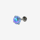 Jan to Dec Firework-Cut Round CZ flat back earrings
