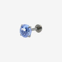 Jan to Dec Firework-Cut Round CZ flat back earrings