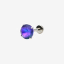 Jan to Dec Frosted Round CZ  flat back earrings
