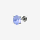 Frosted Birthstone Round CZ Titanium Flat Back Earrings