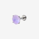 Jan to Dec Frosted Round CZ  flat back earrings