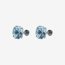 Jellyfish-Cut Cubic Zirconia Titanium Flat Back Earrings