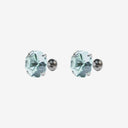 Jellyfish-Cut Cubic Zirconia Titanium Flat Back Earrings