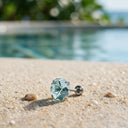 Jellyfish-Cut Cubic Zirconia Titanium Flat Back Stud Earrings