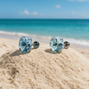 Jellyfish-Cut Cubic Zirconia Titanium Flat Back Stud Earrings