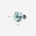 Jellyfish-Cut Cubic Zirconia Titanium Flat Back Stud Earrings
