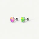 Large Opal Titanium Flat Back Earrings