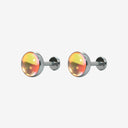 Large Opal Titanium Flat Back Earrings
