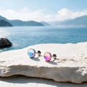 Large Opal flat back earrings