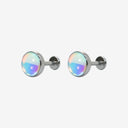 Large Opal Titanium Flat Back Earrings