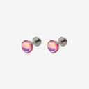 Large Opal Titanium Flat Back Earrings