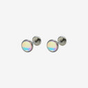 Large Opal Titanium Flat Back Earrings