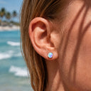 Large Opal flat back earrings