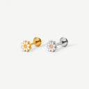 Little Daisy 18K Gold Plated Titanium Flat Back Earrings