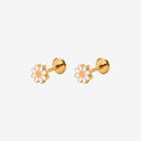 Little Daisy 18K Gold Plated Titanium Flat Back Earrings