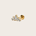 Marquise CZ Cluster Climber Flat Back Stud Earring