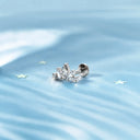 Marquise CZ Cluster Climber Flat Back Stud Earring