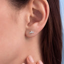 Marquise CZ Cluster Climber Flat Back Stud Earring