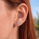 Marquise CZ Cluster Climber Flat Back Stud Earring
