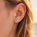 Marquise CZ Cluster Climber Flat Back Stud Earring