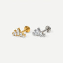 Marquise CZ Cluster Climber Flat Back Stud Earring