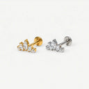 Marquise CZ Cluster Climber Flat Back Stud Earring