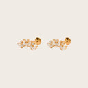 Marquise Cluster 18K Gold Plated Titanium Flat Back Earrings