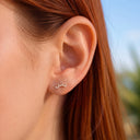 Marquise Cluster 18K Gold PVD Titanium Flat Back Earrings