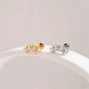 Marquise Cluster 18K Gold Plated Titanium Flat Back Earrings