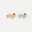 Marquise Cluster 18K Gold PVD Titanium Flat Back Earrings