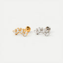 Marquise Cluster 18K Gold Plated Titanium Flat Back Earrings