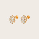 Marquise Halo 18K Gold Plated Titanium Flat Back Earrings