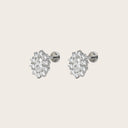 Marquise Halo 18K Gold Plated Titanium Flat Back Earrings