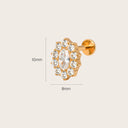 Marquise Halo 18K Gold Plated Titanium Flat Back Earrings