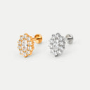 Marquise Halo 18K Gold PVD Titanium Flat Back Earrings