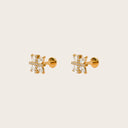 Marquise Windmill 18K Gold Plated Titanium Flat Back Earrings