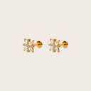 Marquise Windmill 18K Gold Plated Titanium Flat Back Earrings