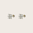 Marquise Windmill 18K Gold Plated Titanium Flat Back Earrings