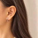 Minimalist Star Huggie 18K Gold Plated Titanium Hoop Earrings