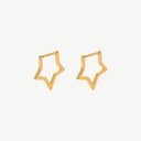 Minimalist Star Huggie 18K Gold Plated Titanium Hoop Earrings