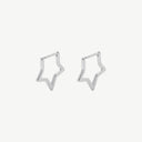 Minimalist Star Huggie 18K Gold Plated Titanium Hoop Earrings
