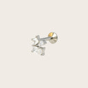 Mixed-Cut Cluster 18K Gold PVD Titanium Flat Back Earrings